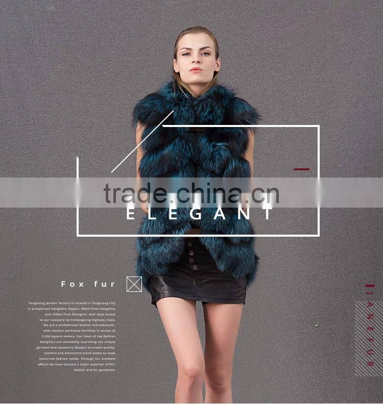 Factory Royal wholesale blue fox fur vest genuine fox fur clothes