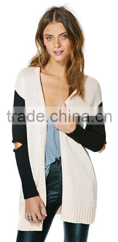 Womens Sweater Plain Knit Cardigan without buttons