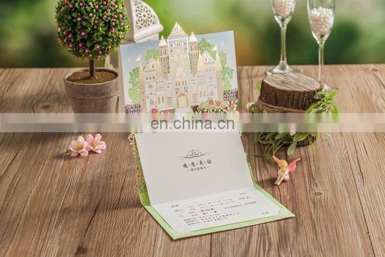 New Arrival 6026 Love Tree Fairy Castle Wedding Invitation Cards