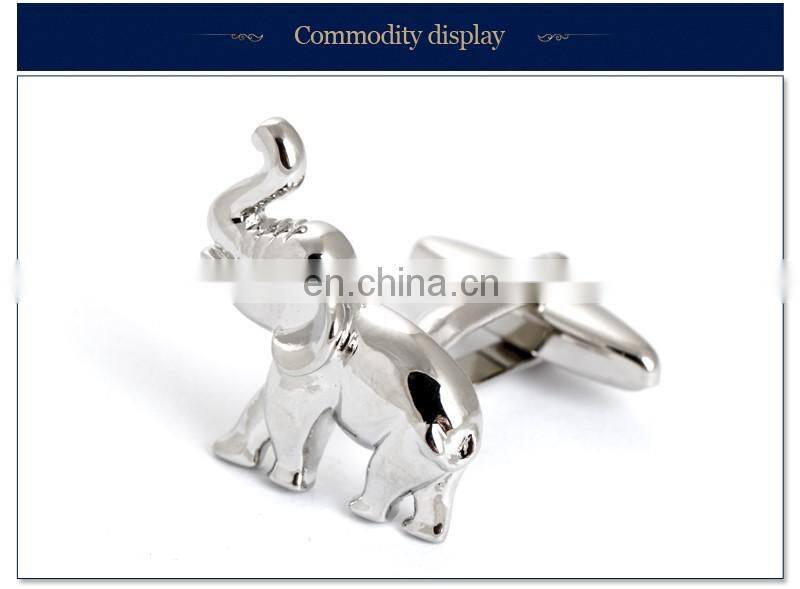 Chinese Manufacturer Silver Elephant Men Shirt Cufflink High Quality