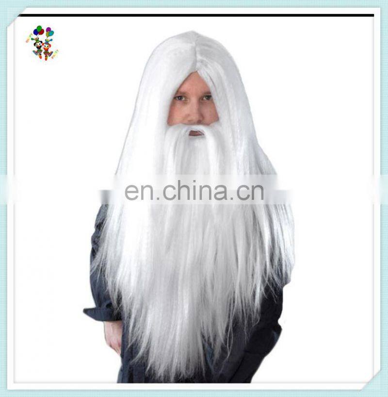 Long White Adult Gandalf Wizard Halloween Party Wig and Beard HPC-0045
