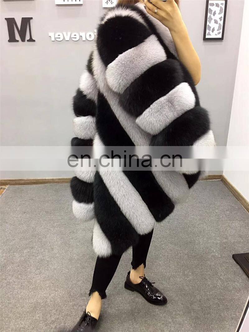 Hot Selling Women Genuine Fox Fur Coat Warm Beautiful Fashion Winter Cape Coat