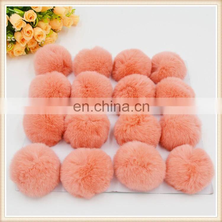 Hot selling in europe genuine rabbit real fur pom pom