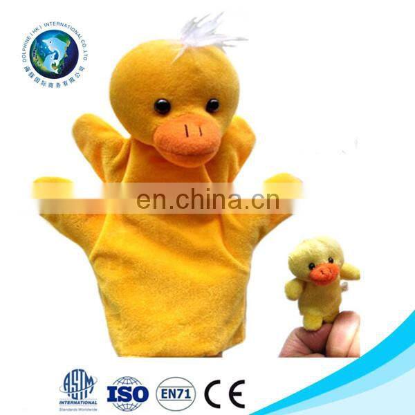 Cute various plush animal heard glove puppet popular soft stuffed funny dinosaur hand puppet