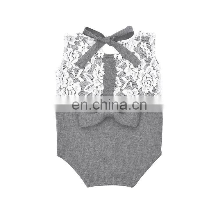 New design summer kids outfit dainty rompers baby girl lace romper Dainty Romper Newborn knit romper Baby lace props