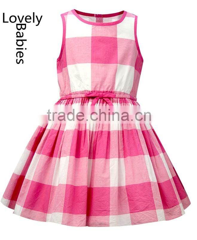 China wholesale dress online 2016 checkered fabric sleeveless dress