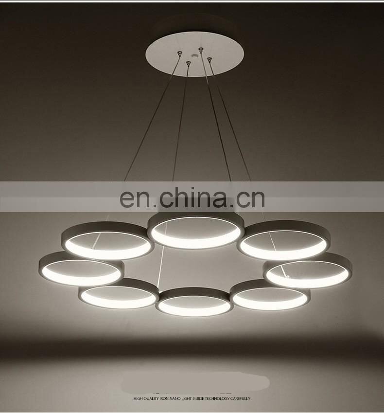 hot sale modern simplified bedroom stydy remote ring light acrylic led light pendant
