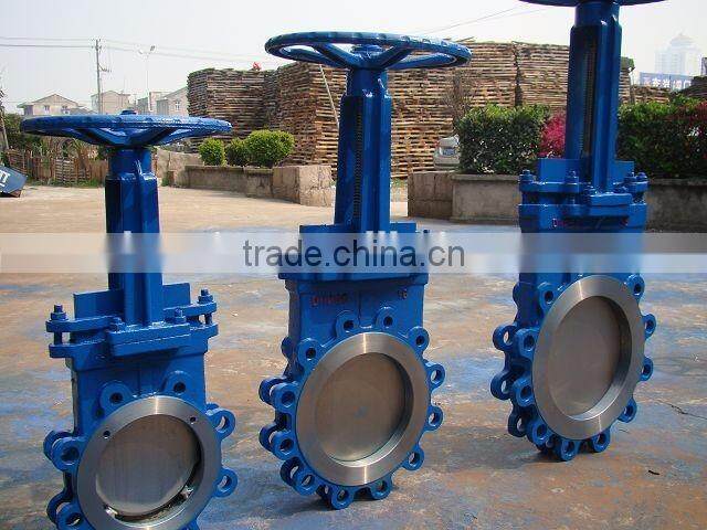 4Inch PN10/16 Worm Operated Stainless Steel 316 Cast Iron Wafer Price Knife Gate Valve