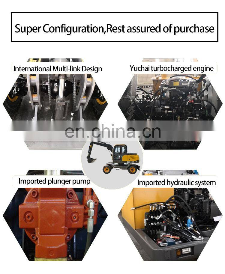 7.5 Ton Wheel Top Quality With Cab CHANGCHAI Engine Digger