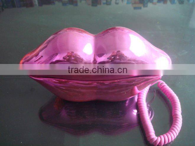 Cartoon telephone in lovely lip shape telephone