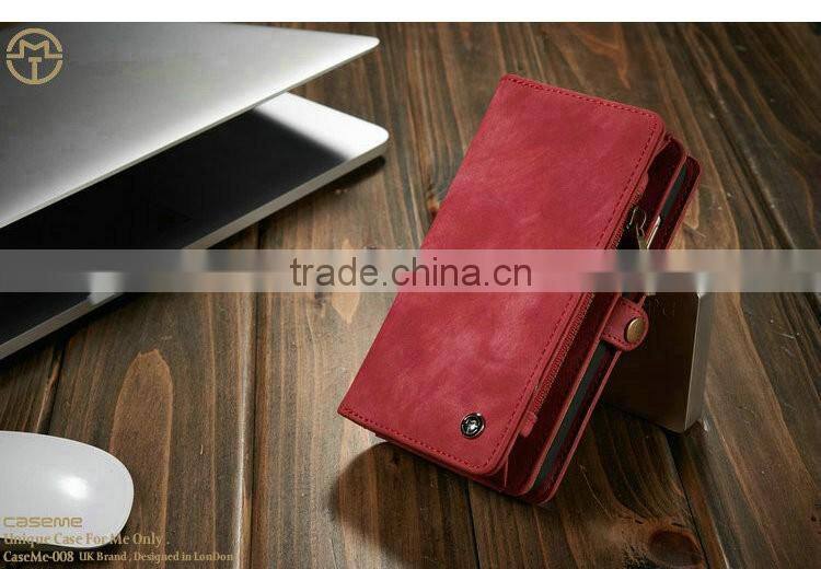 CASEME newest model CaseMe-ip6-008 with 13 card slots +1 photo frame wallet flip cases for iphone 6/6s 4.7", 5.5"