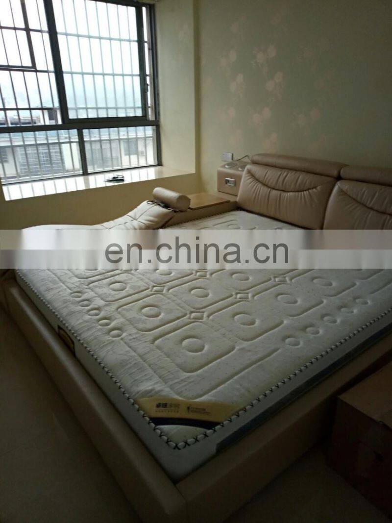 Luxury Modern style leather sofa wood beds room furniture for home or hotel