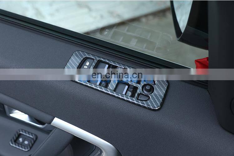 For Land Rover Discovery Sport 2015 2016 2017 ABS Carbon Fiber Window Lift Switch Button Cover Trim Car Accessories 4pcs