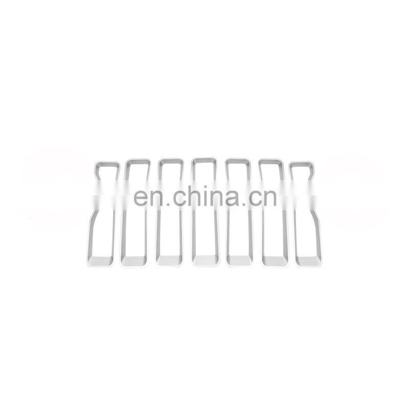 Silver Grille Grill Insert and Headlight Light Cover Trim Fit For 2018 Jeep Wrangler JL Sport/Sports