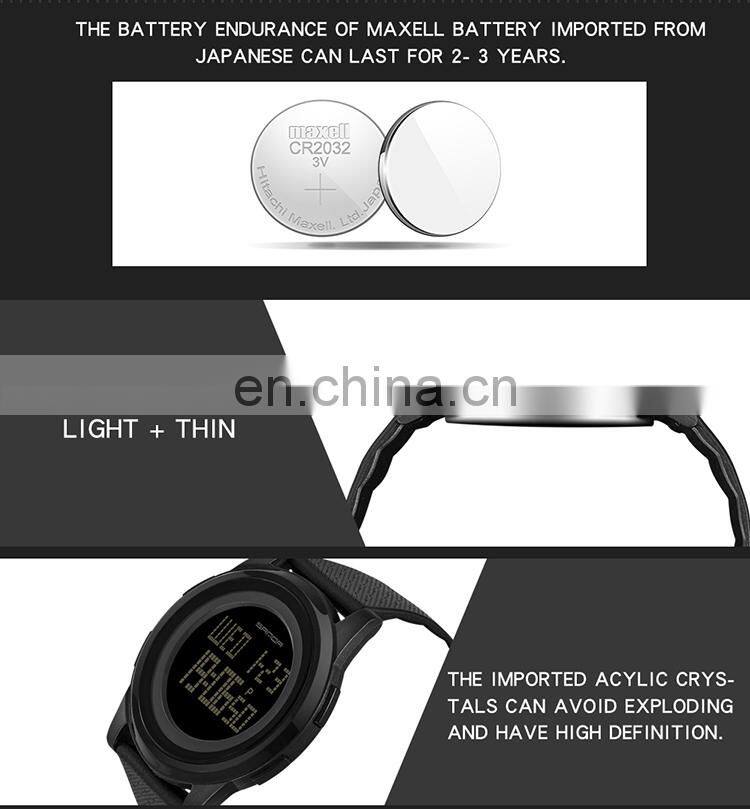 SANDA 337 Men Digital Sport Watches Silicone Strap Calendar Alarm 12/24 Hour Luminous Waterproof Watch