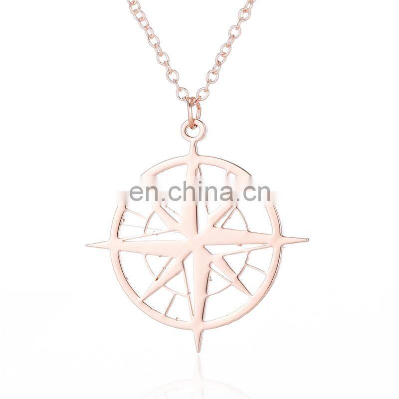 Punk Geometric Compss Necklace For Women Lover's Men Gift Tiny Round Compass Handmade Necklace Jewelry
