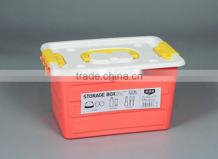Multi Function Colored Plastic Storage Box with Handle
