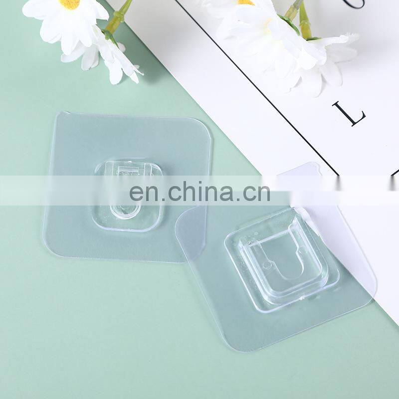 Double-Sided Adhesive Wall Hooks Hanger Strong Transparent Hooks Suction Cup Sucker Wall Storage Holder