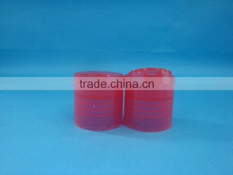 Plastic yellow flip top cap with liner 38-400/ 38mm closure ribbed cap for honey bottle