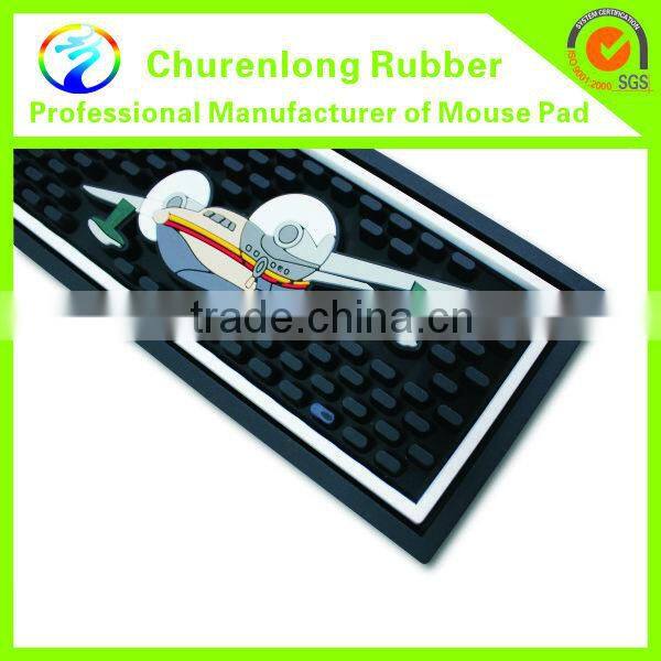 2016 High quality eco-friednly and durable pvc rubber beer bar spill mat/bar mat/ bar runner