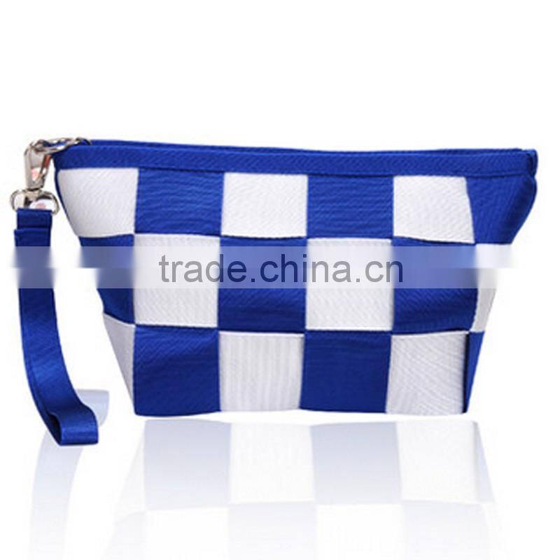 Grid cosmetics bag hand bags travel wash gargle personality makeup cases