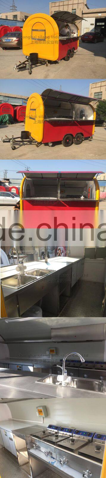 biaxial food cart trailer mobile food truck hot dog ice cream traction kart Mechanical brake config