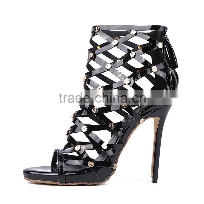 Sexy Hollow Out Ladies High Heels Shoes Wholesale Fashion Spikes High Heel Sandals for Women