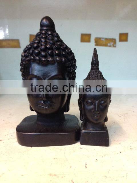 Buddha Head made of Black resin for decoration