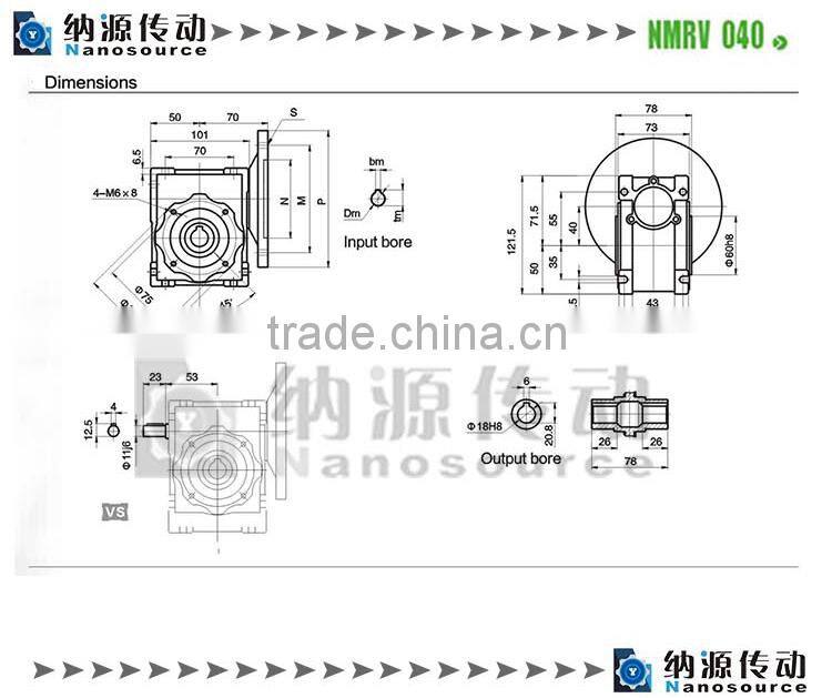 High quality craft worm gearbox made of high quality aluminum alloy