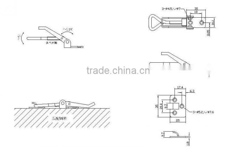 MIT Adjustable Stainless Steel Door Latch Types