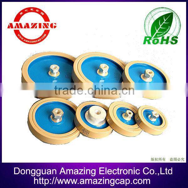 High Voltage Class 1 Ceramic Capacitor 20kV 500pF, Doorknob, Screw Terminal Mounting