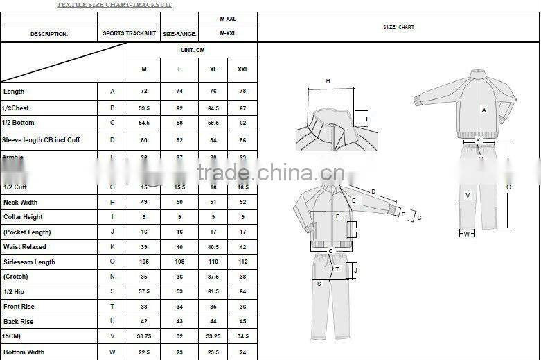 2015 OEM latest design Mens polyester tracksuit