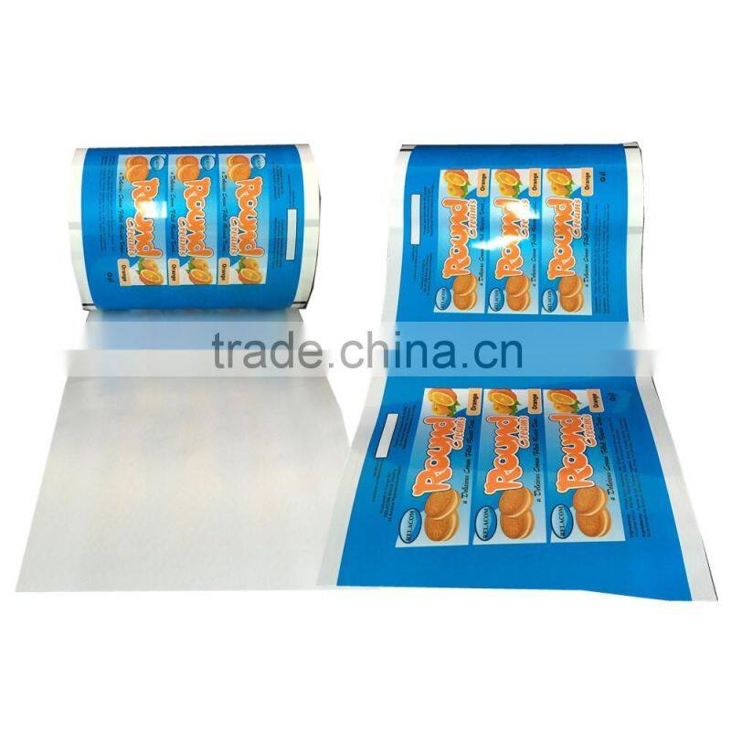 cookie packaging printing film roll/biscuit plastic wrapping film/packaging & printing
