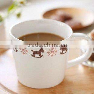 High-grade Romantic handpaingting bone china hot coffee cup with Lovely Design