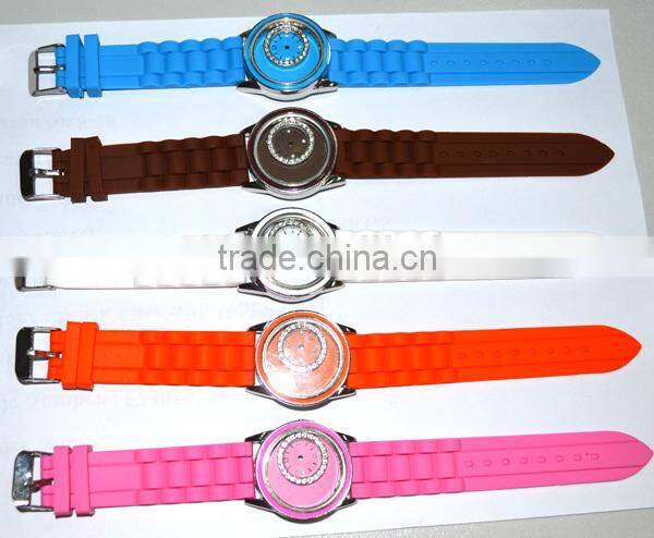 2015 Rainbow silicone watchband Popular design Watch silicone Top brand