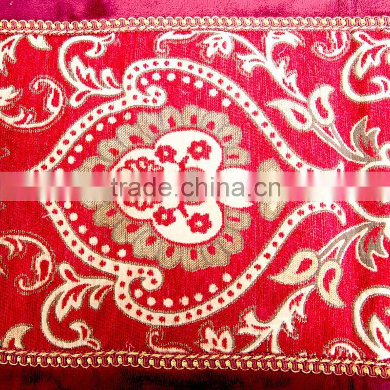 Merchandising Paisley Runner Table Cloth with Velvet Border