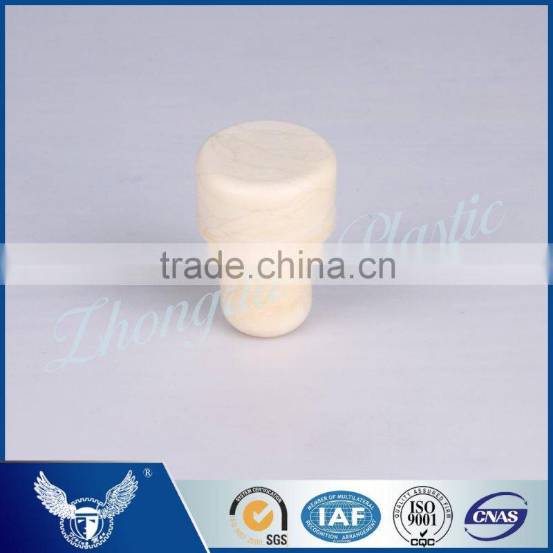 Gold color plastic cap synthetic cork SGS FDA certificates for whisky rum vokda brand bottles