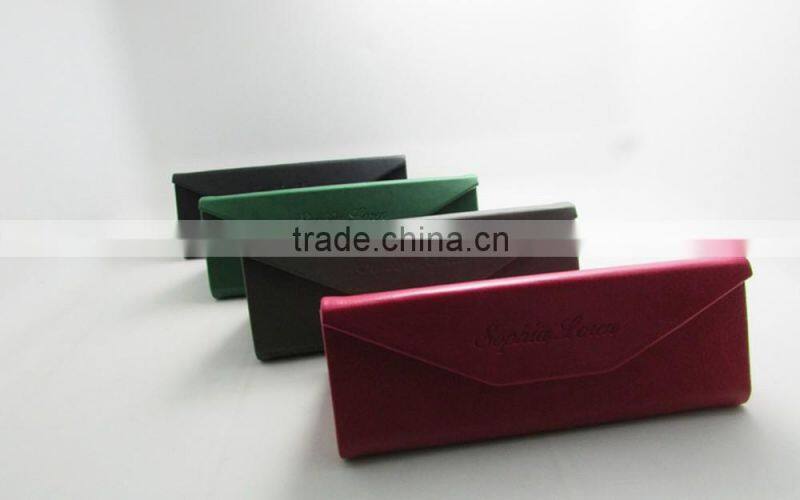 Brand new style leather wrapped foldable handmade glasses case