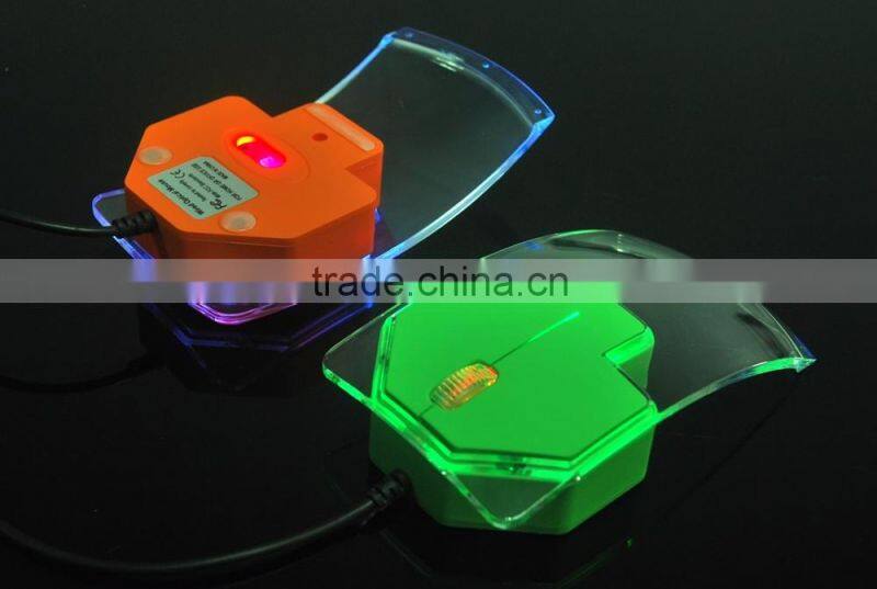 All transparent 3D Wired Multicolor Light Mouse Wired Antistatic Small Computer ESD Mouse in USB Type