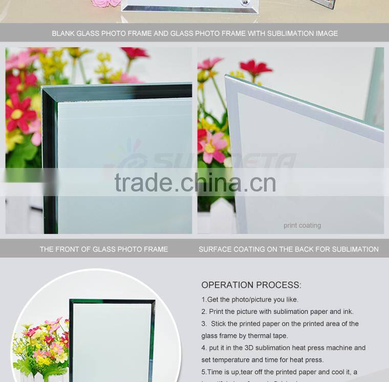 High Quarlity Sublimation Glass Photo Frame for wedding gift