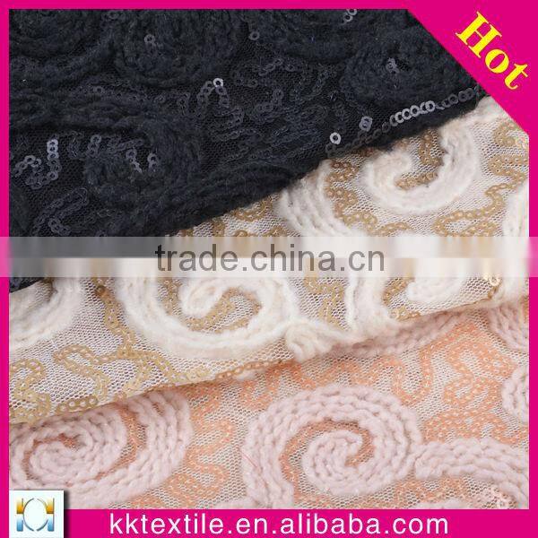 2015 beaded cord lace fabric