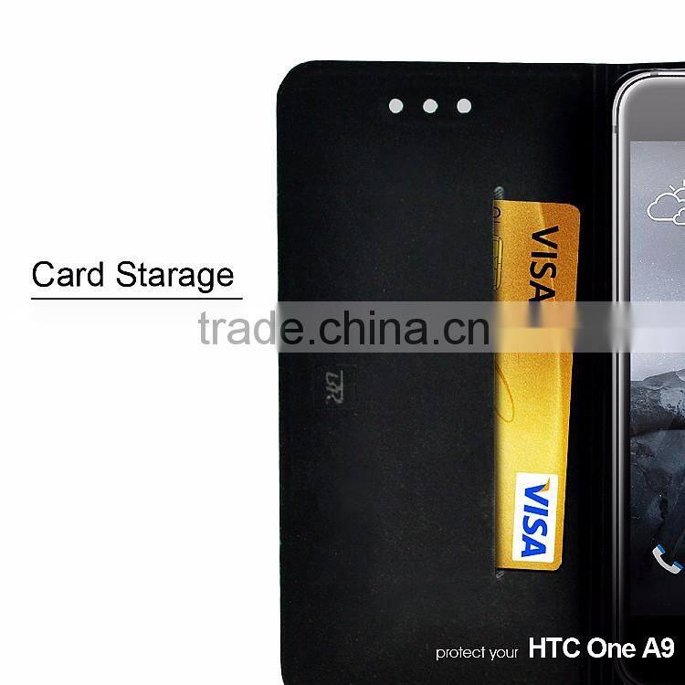 2016 Design Ultra slim Phone Case PU Leather Phone Cover for HTC One A9 with Stand Function Case