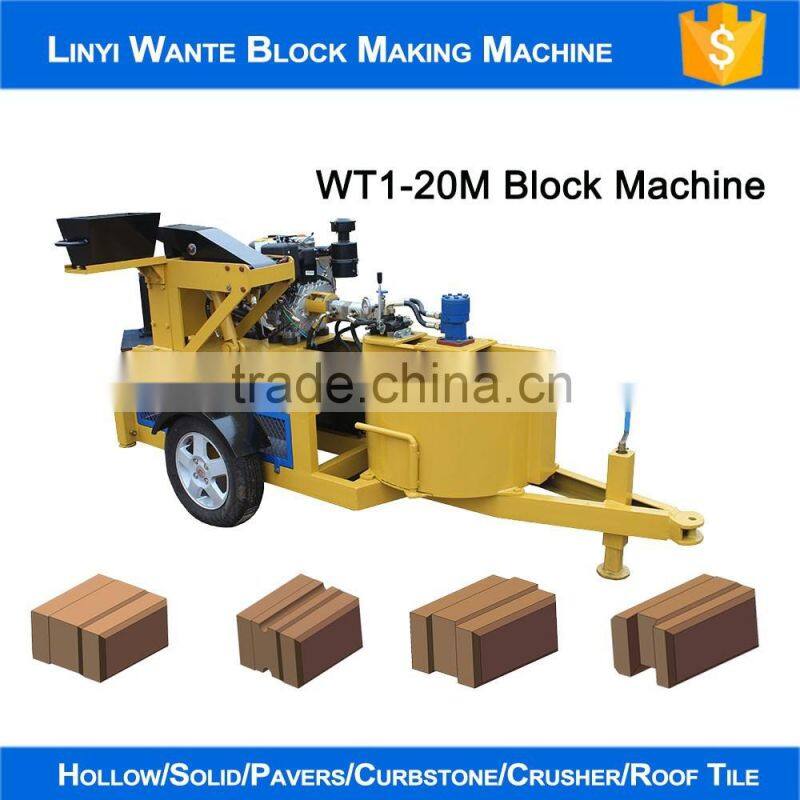 2016 WANTE RBAND WT1-20M Hydroform block machine line soil crusher soil screen