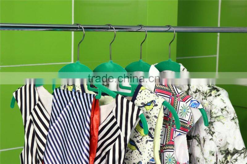 flocked plastic short clothes hanger