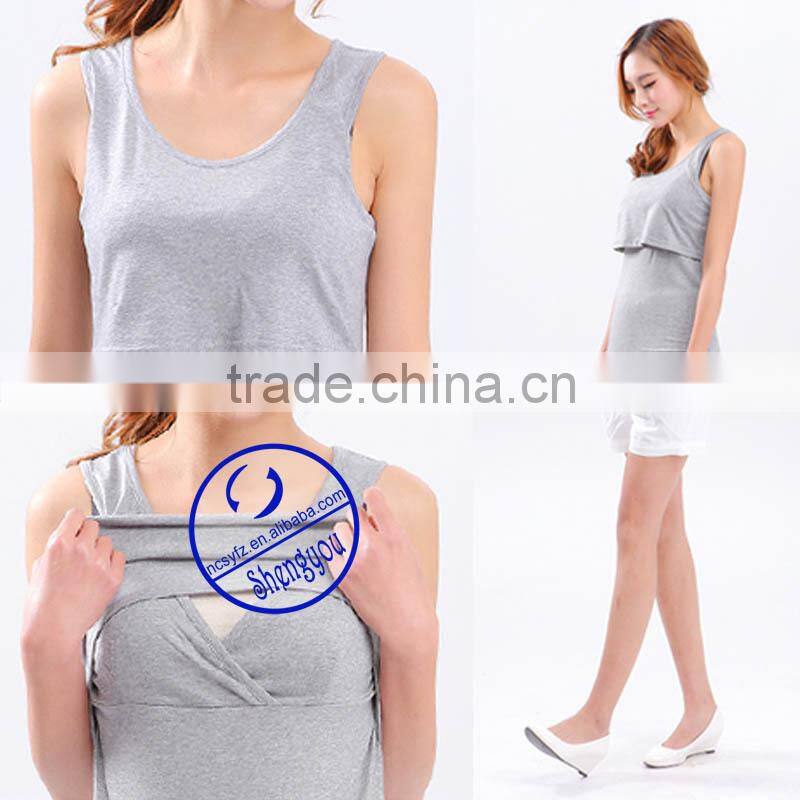 Custom short sleeve maternity clothes wear breastfeeding top nursing wholesale china