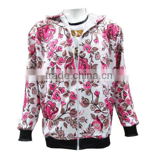 Custom fleece women leopard hoody with dye sublimation printed hoodies