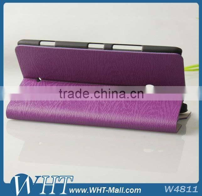 Best Quality For Nokia Lumia 1320 Wood Design Credit Card Slots Leather Case Manufacturer