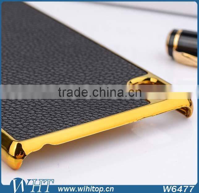 Alibaba Express Hot Sale PC Back Cover for Sony Z3 Case, Chrome Leather Case for Xperia Z3