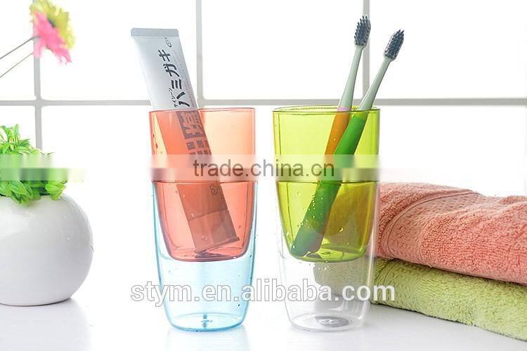 Colorful plastic custom tooth brush mug/cup