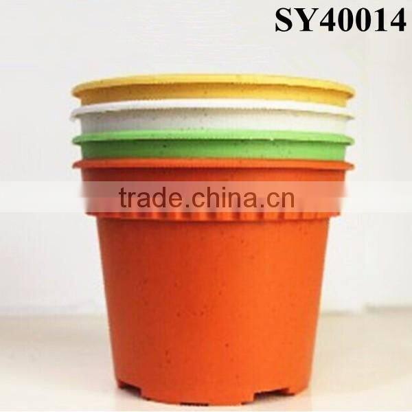 Round large painting plastic pot wholesale